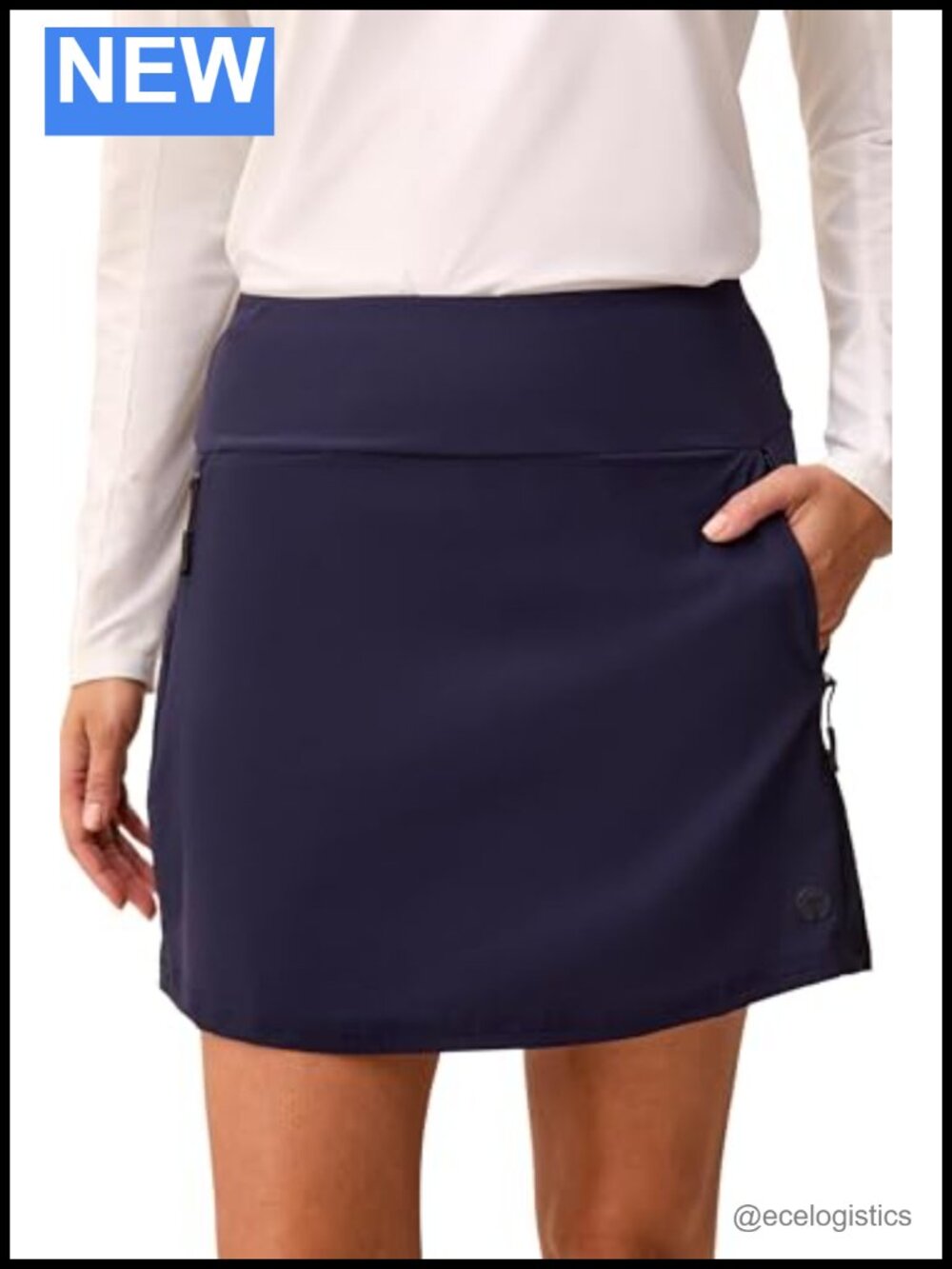 Tribal Women's Skort 4-Way Stretch Zip Pockets Active Skirt